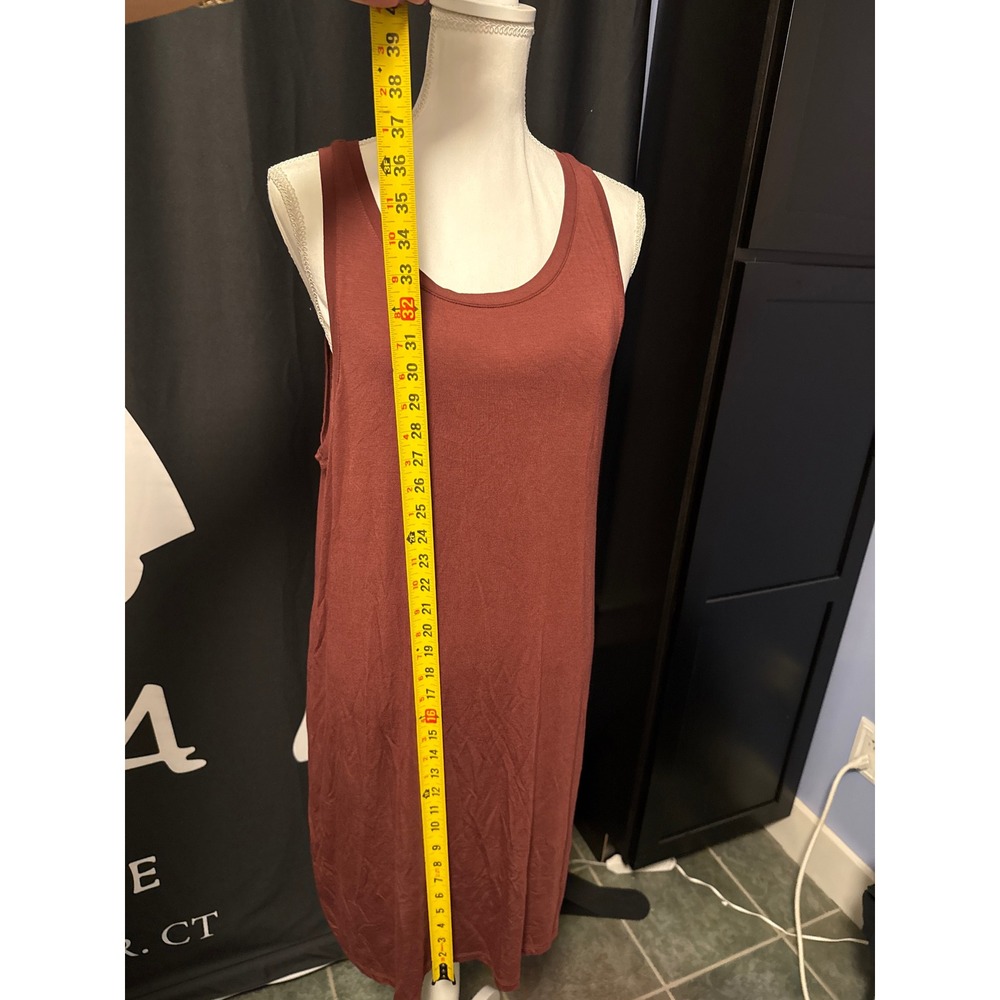 Women Sleeveless Jersey Knit Shift Dress Scoop Neck Xl - Picture 4 of 4